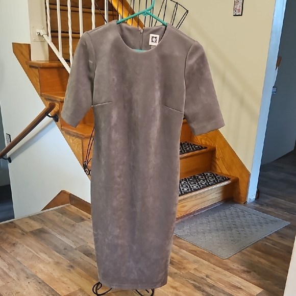 Anne Klein Dresses & Skirts - 👗Anne Klein Brown/Gray Sheath Dress Short Sleeve Crew Neck